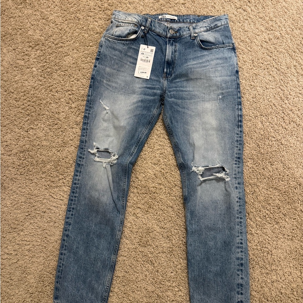 Zara Blue Distressed Men Jeans